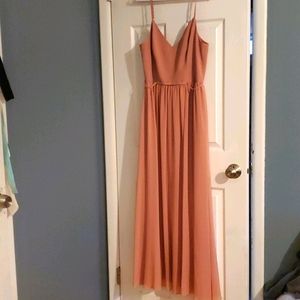 Dusty Rose spaghetti strap Chaffon overskirt